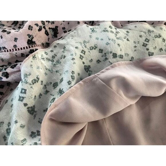 ARITZIA SUNDAY BEST Lined Skirt Size 8 Mauve Print Crochet Detail Rayon - Picture 5 of 7